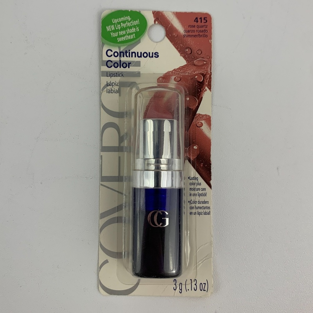 CoverGirl Continuous Color Lipstick 415 Rose Quartz Vintage Blue Case New NOS